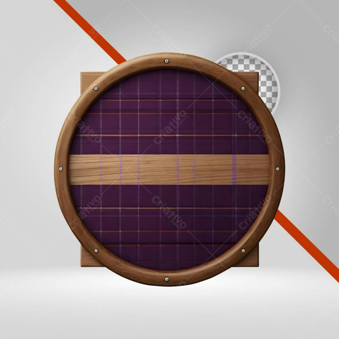 Selo Madeira e Tecido Roxo PNG com fundo transparente