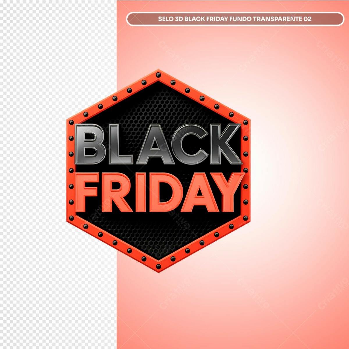 Selo Black Friday 3D PSD Editável