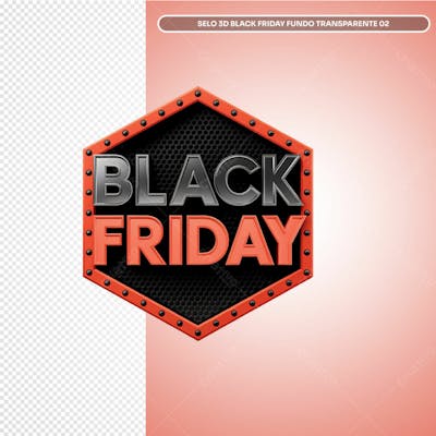Selo 3D Black Friday Fundo Transparente 02