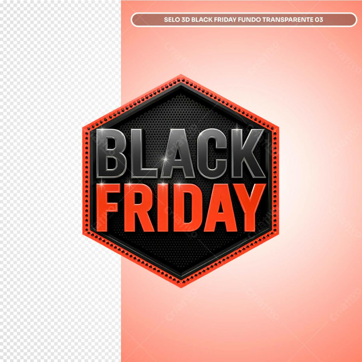 Selo Black Friday 3D PSD Editável