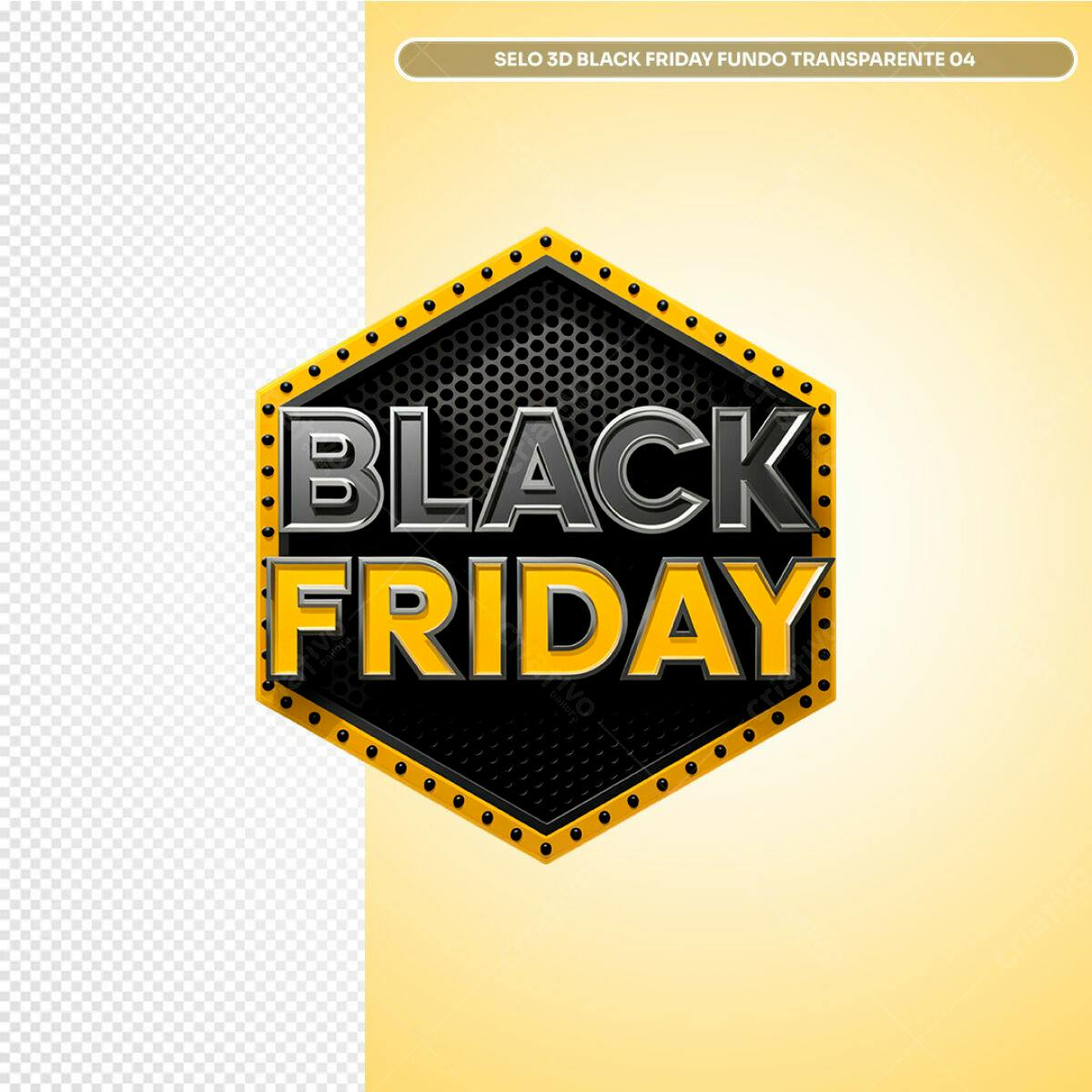 Selo Black Friday 3D PSD Editável