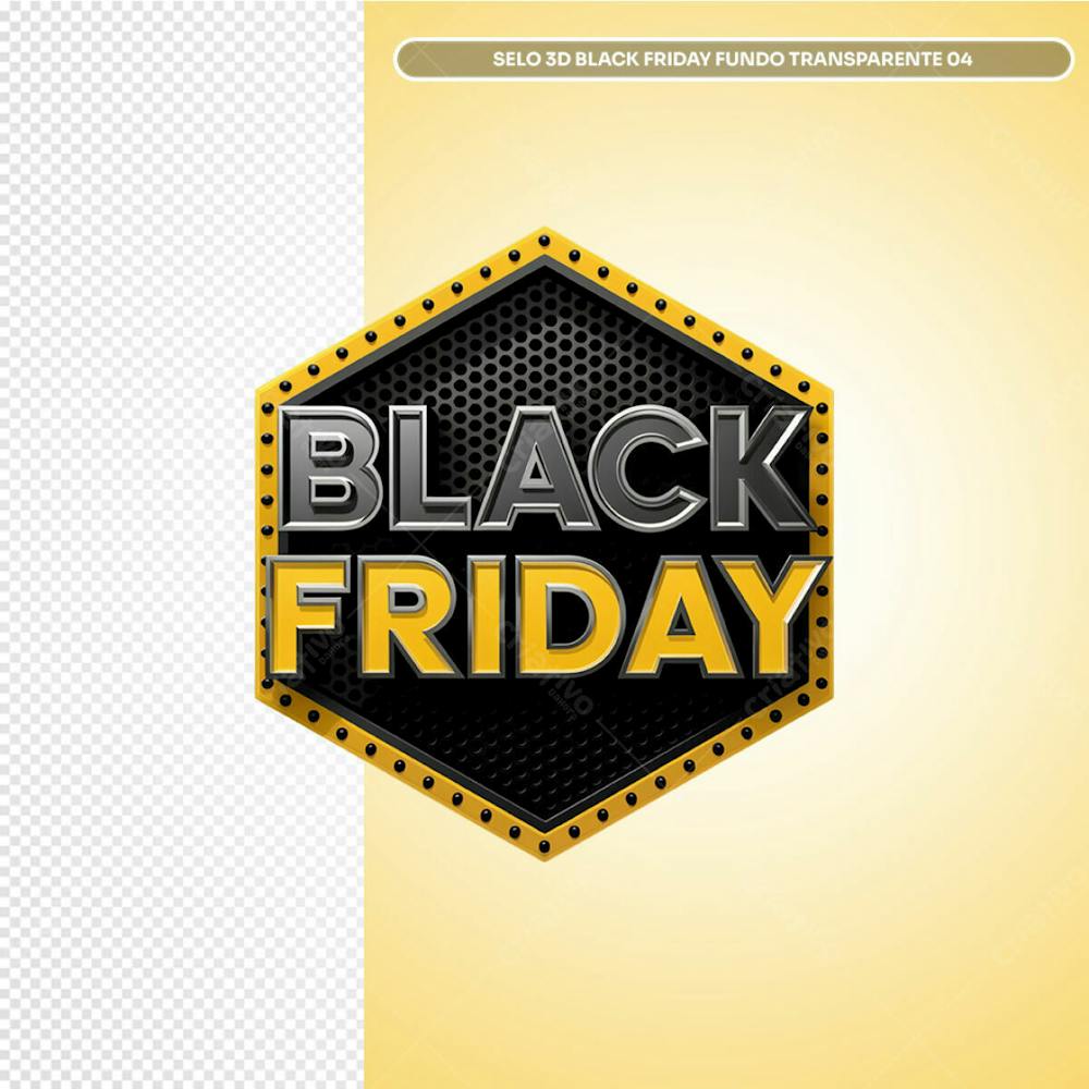 Selo 3D Black Friday Fundo Transparente 04