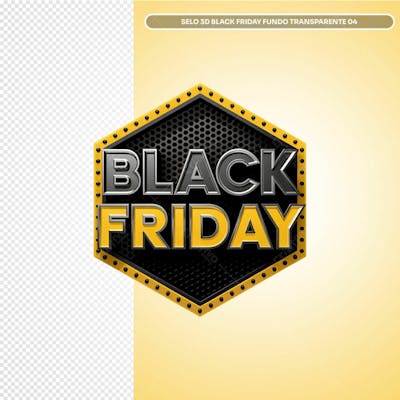 Selo 3D Black Friday Fundo Transparente 04