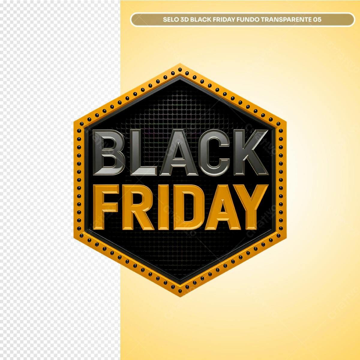 Selo Black Friday 3D PSD Editável