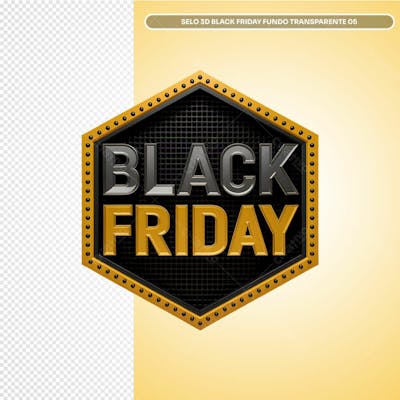 Selo 3D Black Friday Fundo Transparente 05