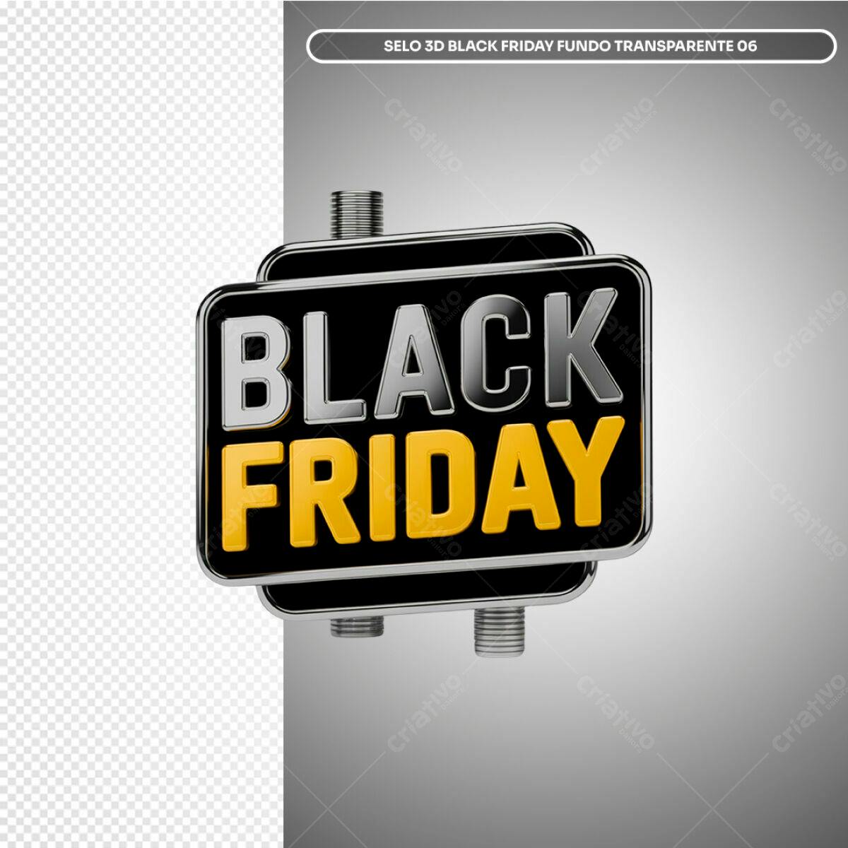 Selo 3D Black Friday PSD Editável