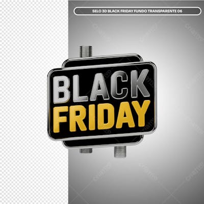 Selo 3D Black Friday Fundo Transparente 06