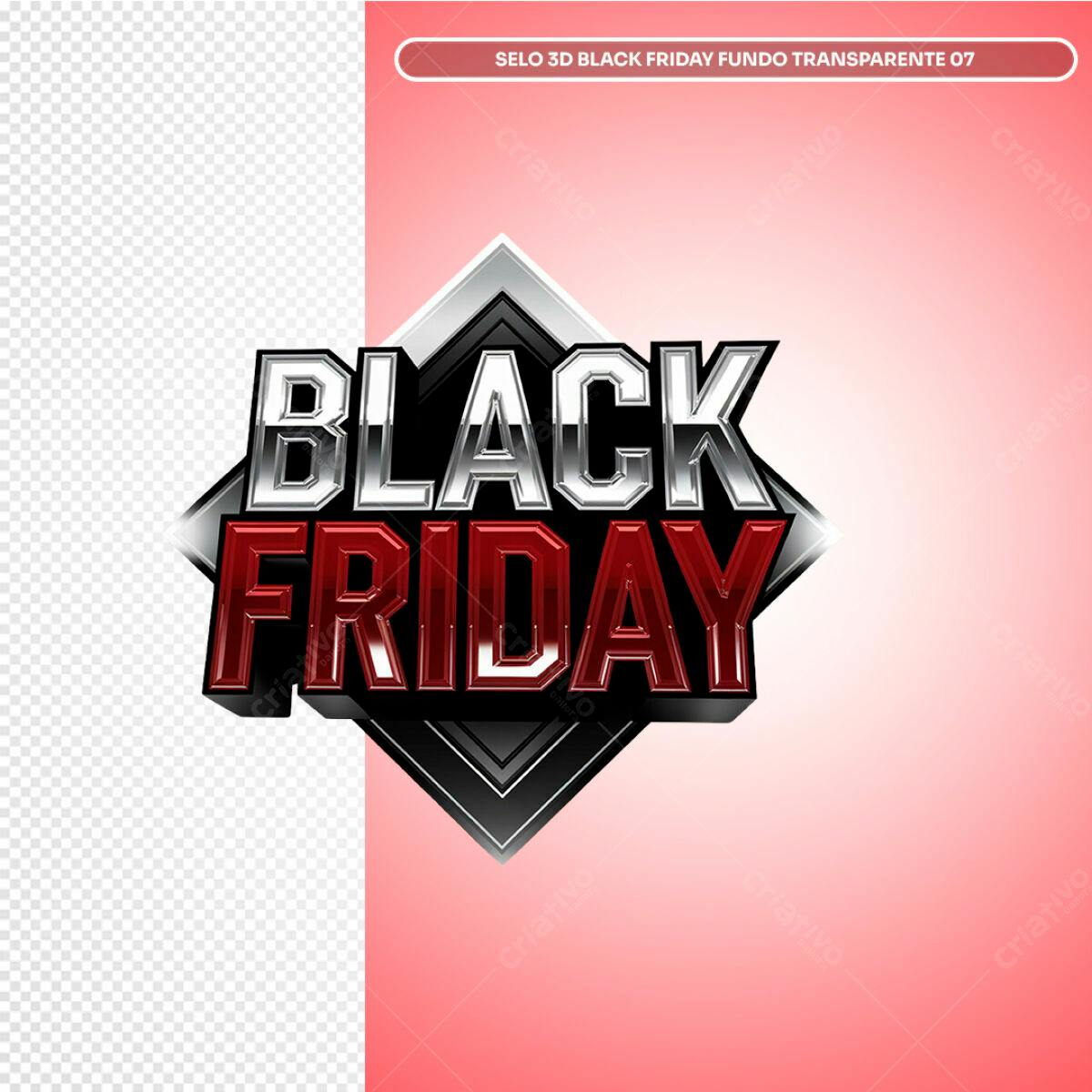 Selo Black Friday 3D PSD Editável