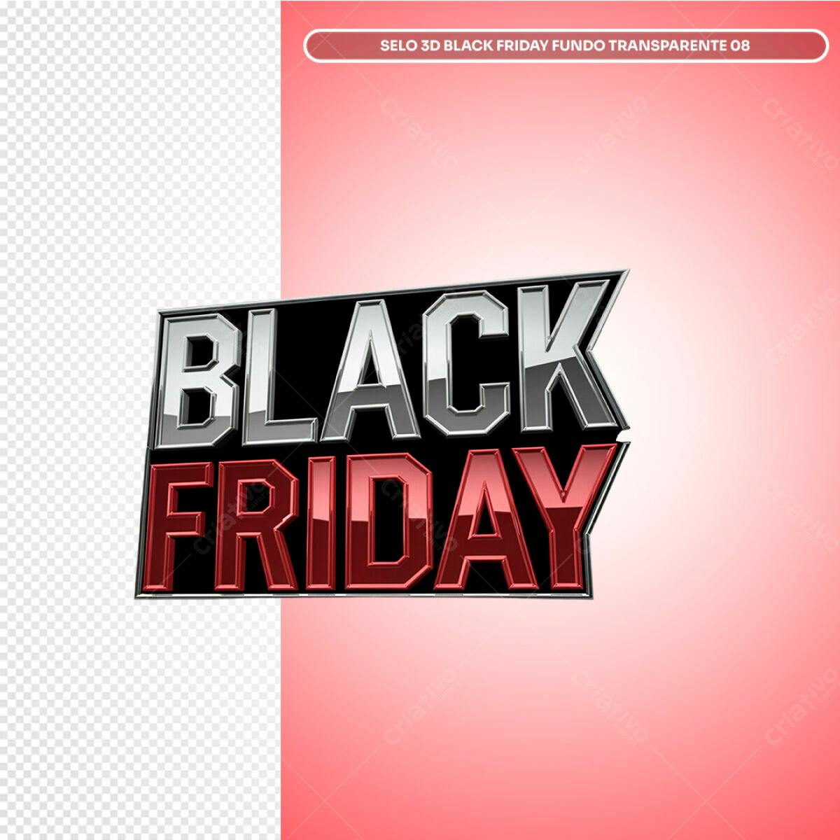 Selo 3D Black Friday PSD Editável