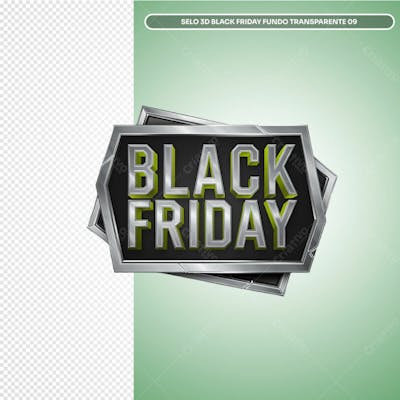 Selo 3D Black Friday Fundo Transparente 09