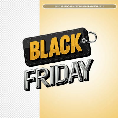 Selo 3D Black Friday Fundo Transparente