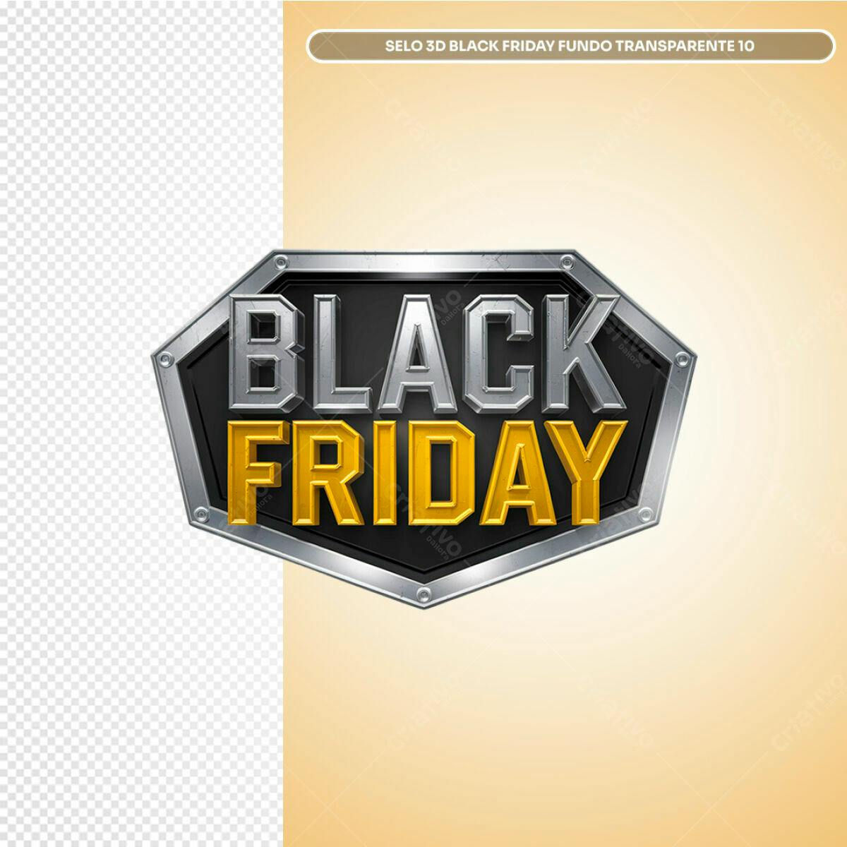 Selo Black Friday 3D PSD Editável