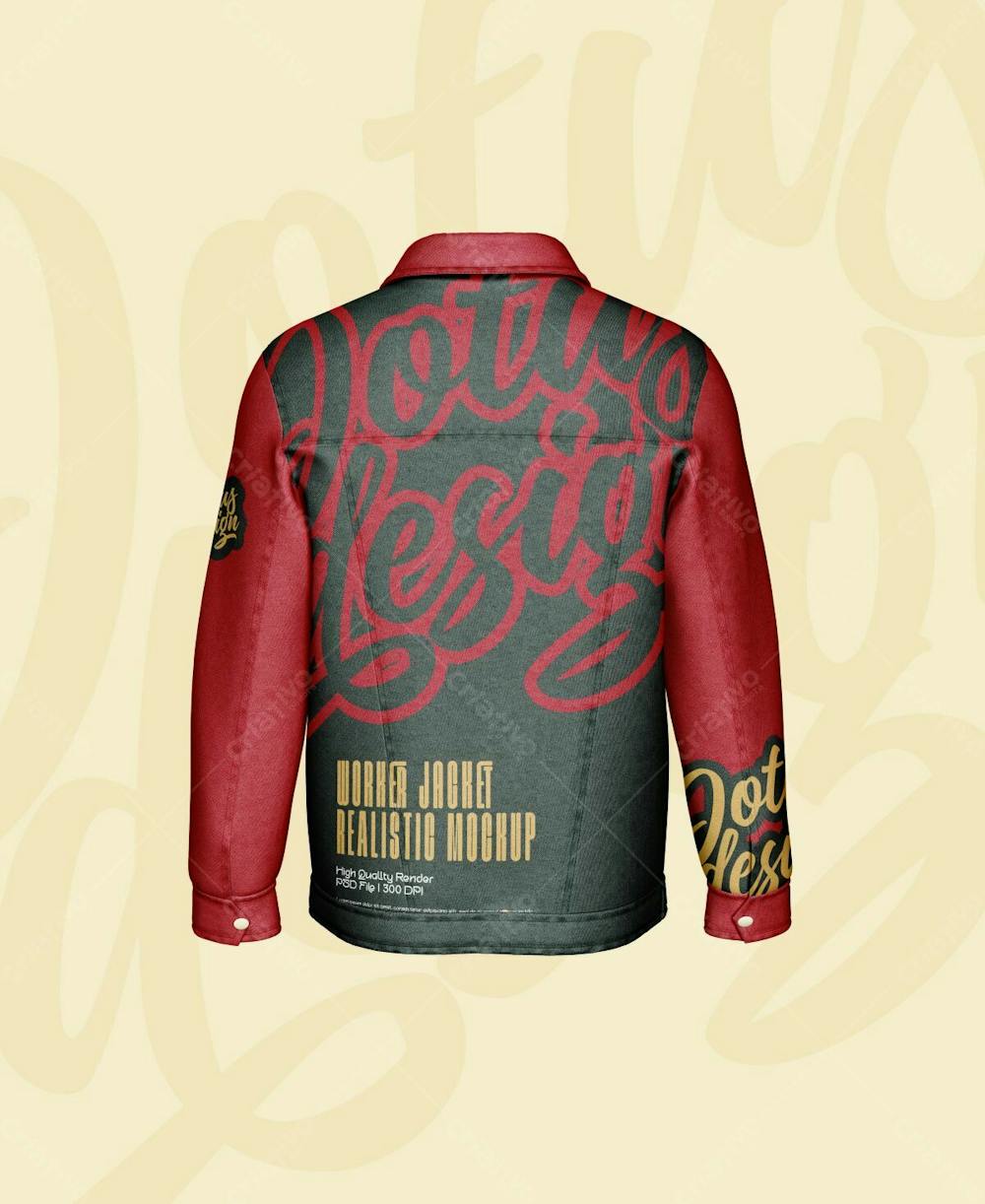 Jacket With Pocket High Quality Rendered Mockup Back Side