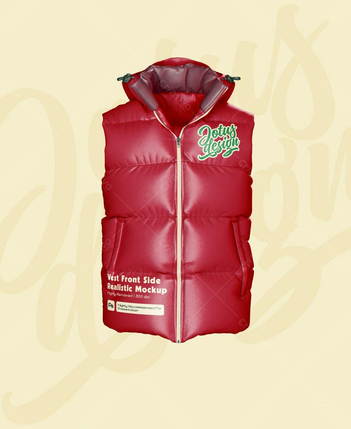 Colete Vermelho Modelo PSD Editável