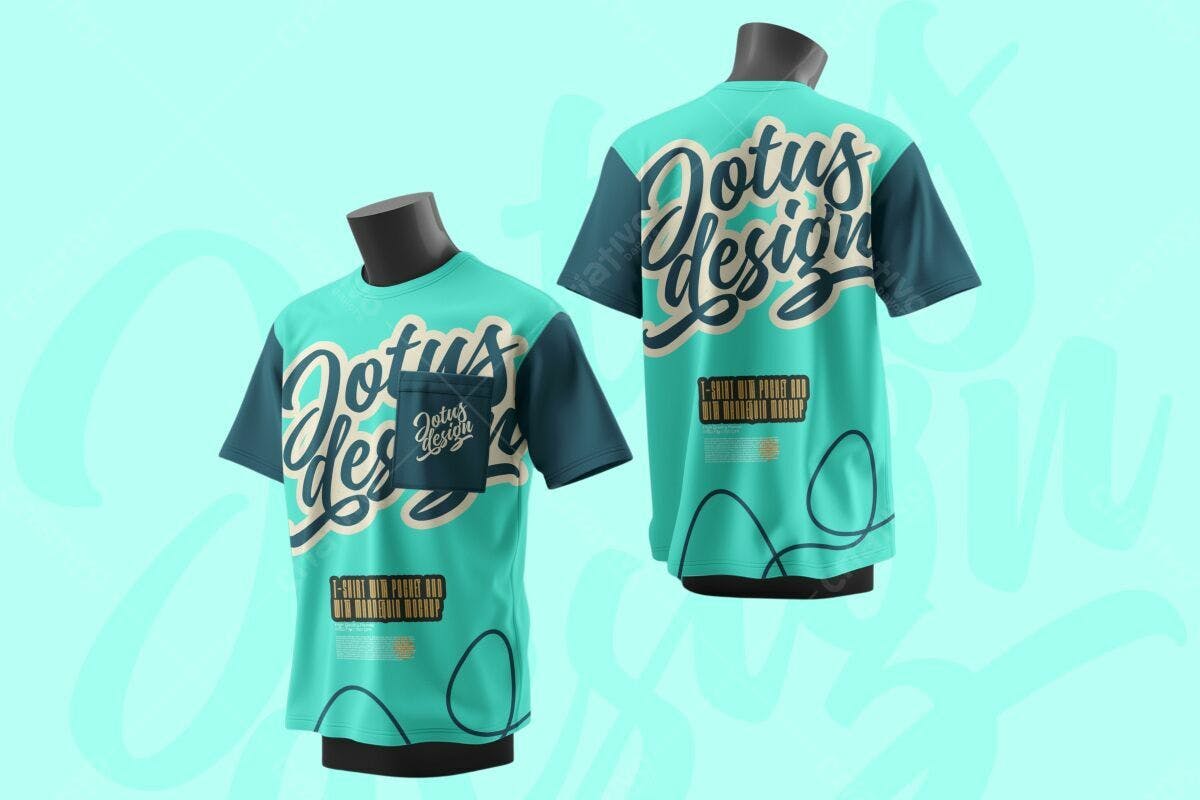 Camiseta com Bolso PSD Editável