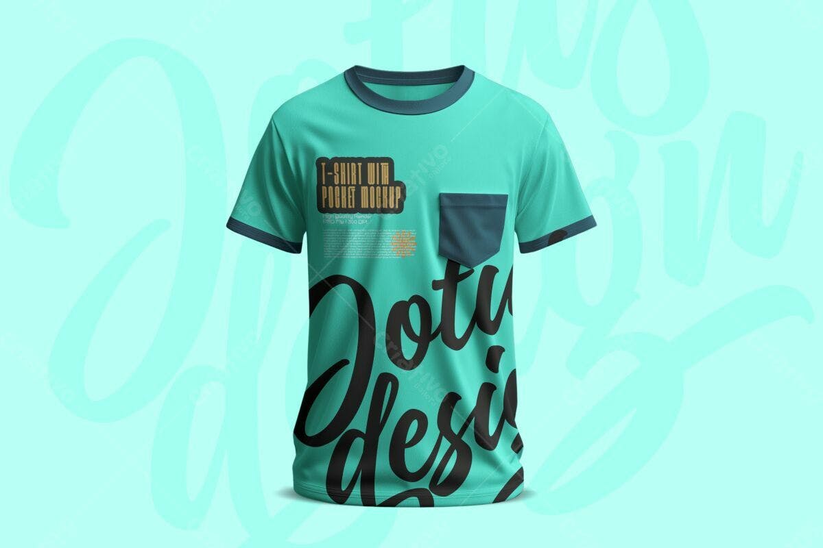 Camiseta com Bolso PSD Editável