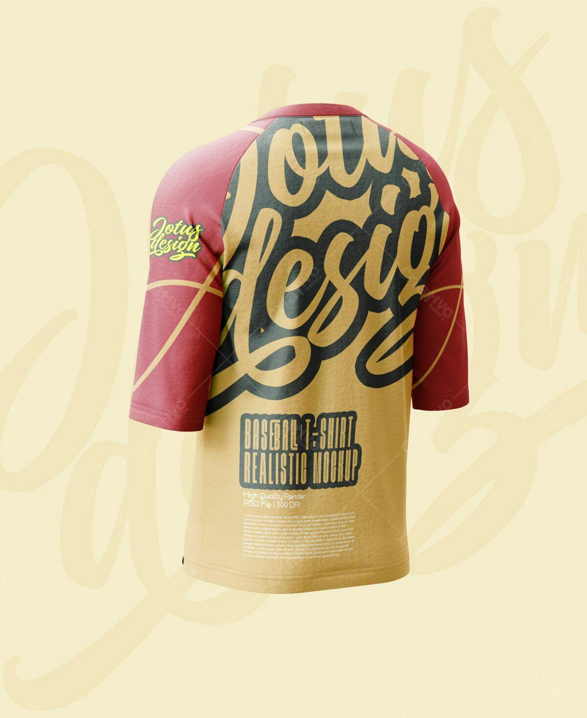 Mockup Camiseta Beisebol PSD Editável