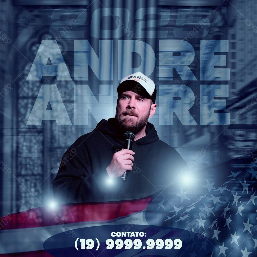 Flyer para Show de Comédia André 2025 PSD Editável