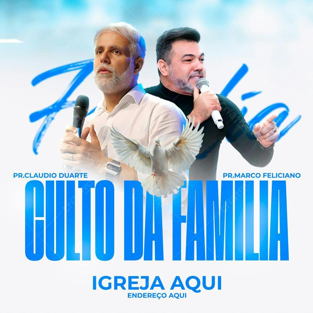 Flyer para Culto da Família PSD Editável