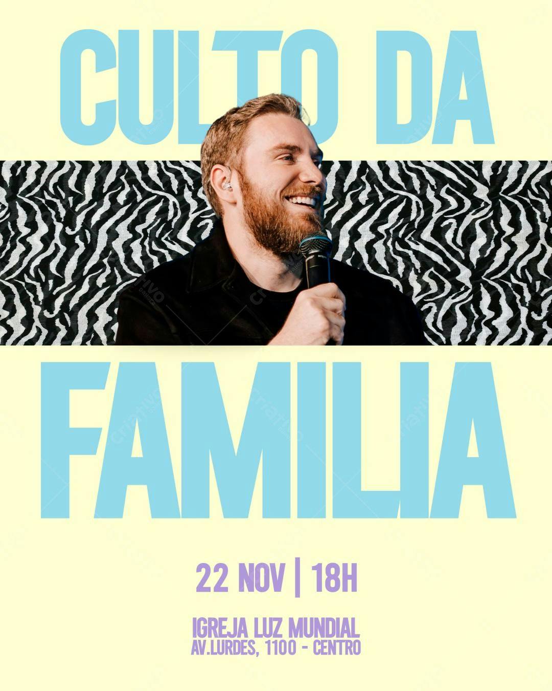 Flyer para Culto da Família PSD Editável