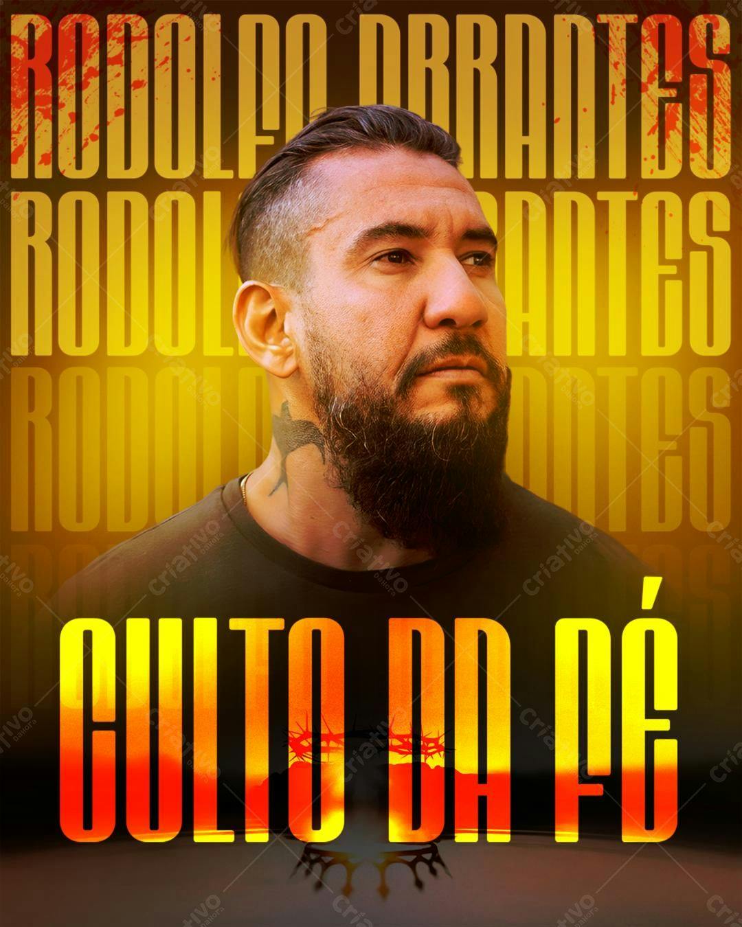 Poster para Culto da Fé PSD Editável