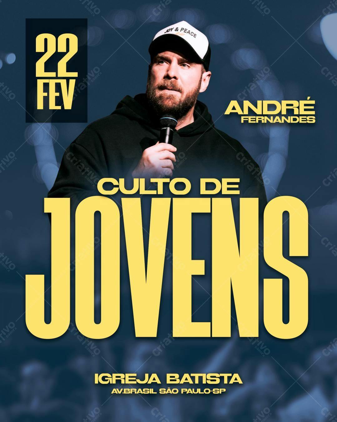 Flyer para Culto de Jovens PSD Editável
