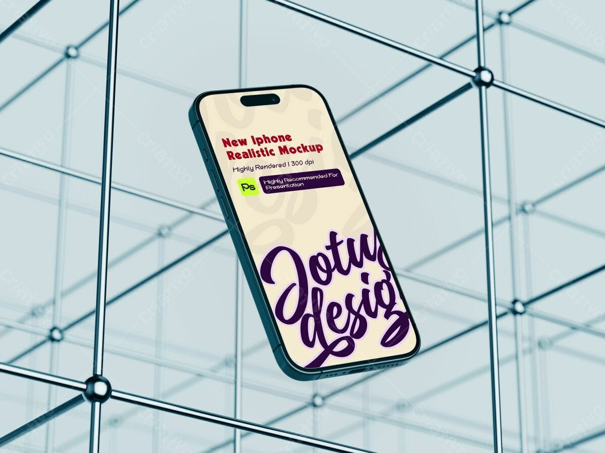 Mockup iPhone Realista para Apresentações PSD Editável