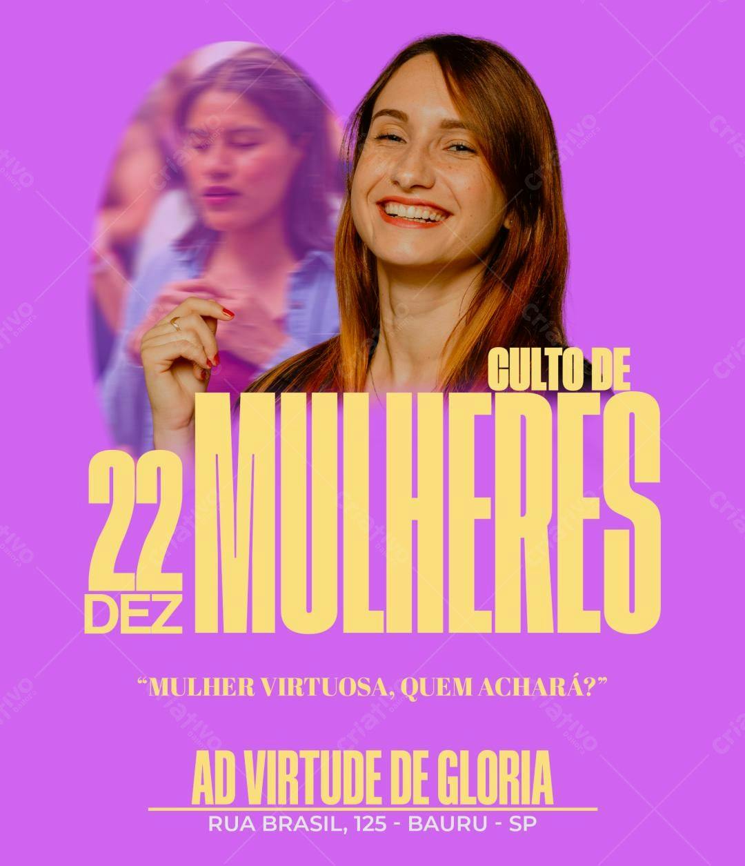 Flyer para Culto de Mulheres PSD Editável