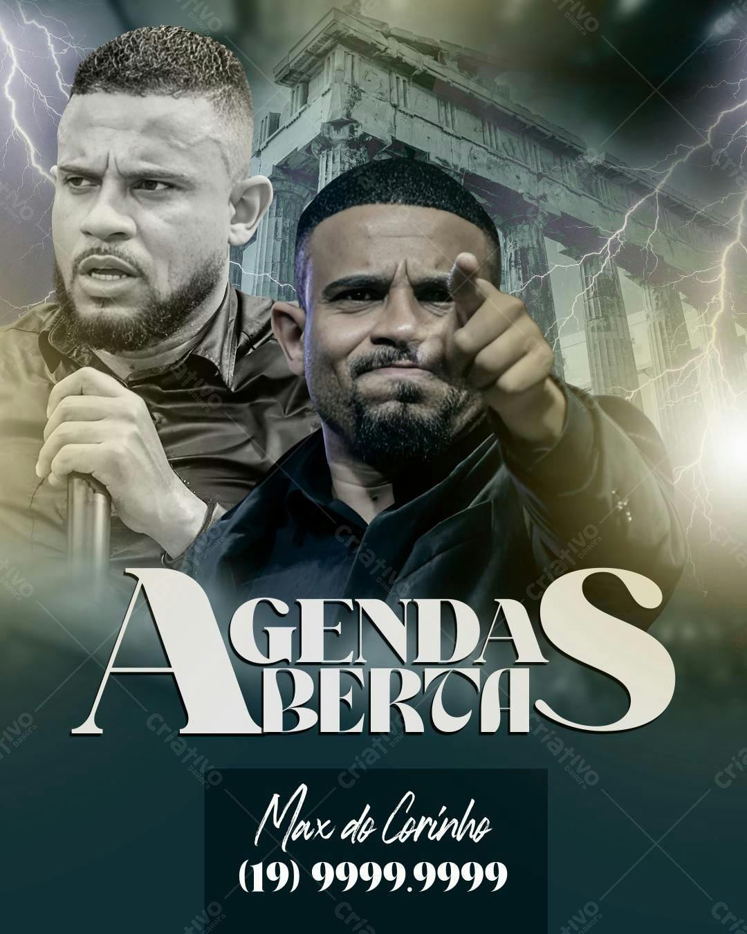 Flyer Agenda Aberta Max do Corinho PSD Editável