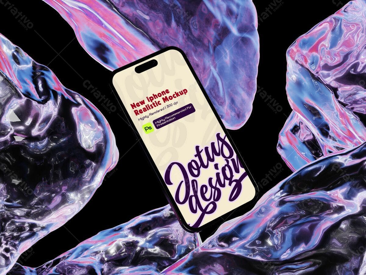 Mockup iPhone Realístico em PSD Editável