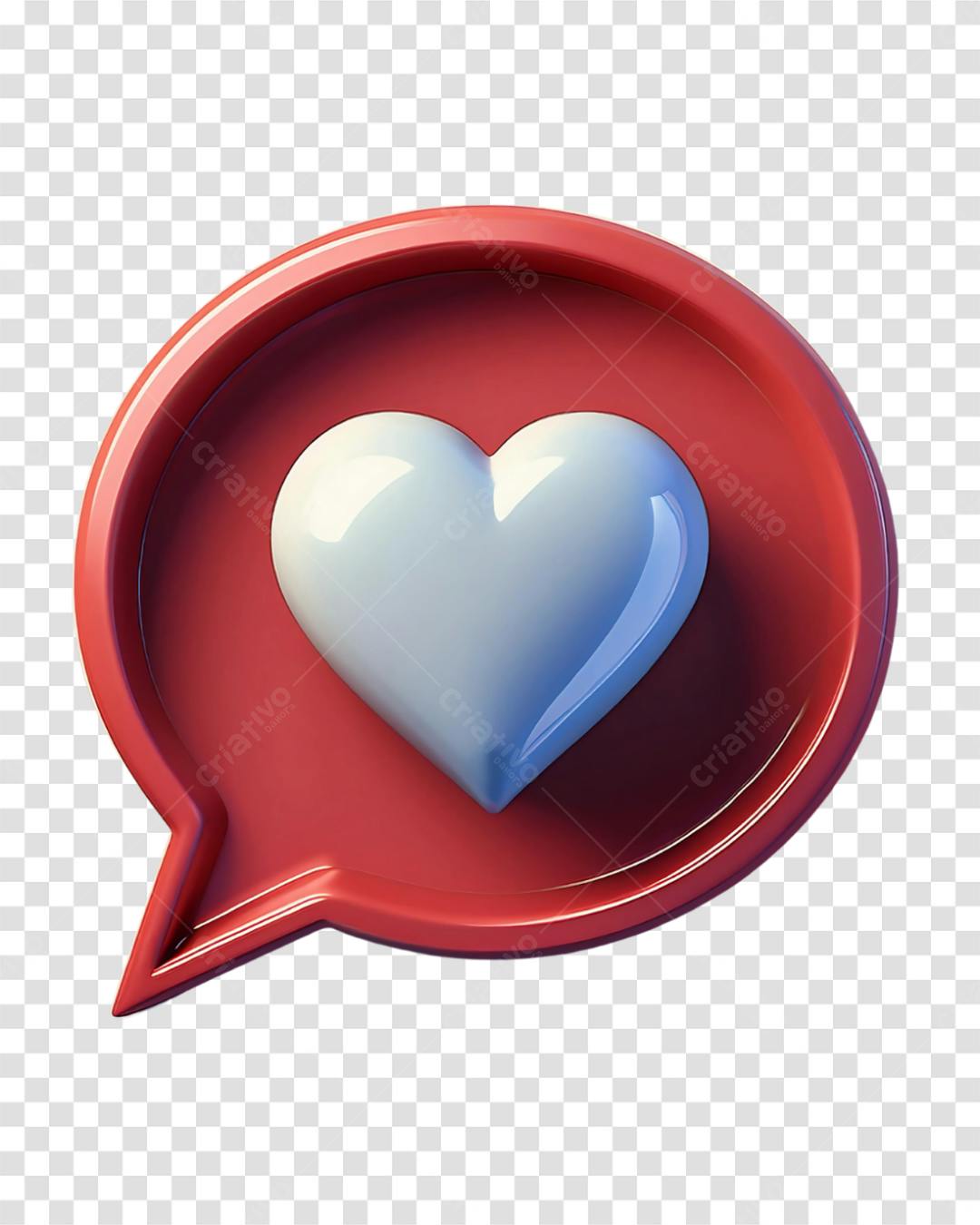 Ícone de Coração Balão PNG com fundo transparente