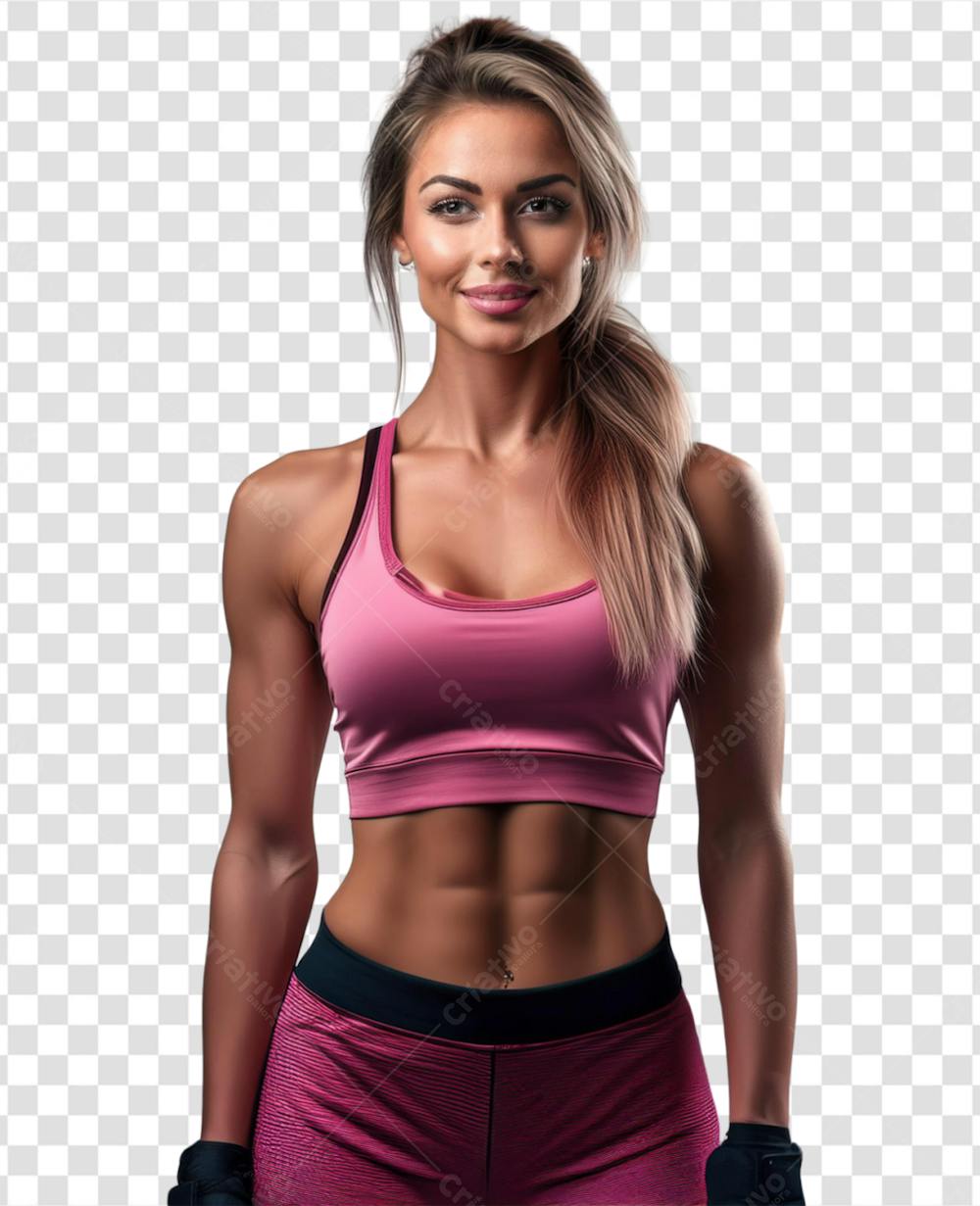 Mulher Loira Com Corpo Atlético De Academia Ersonal Trainer