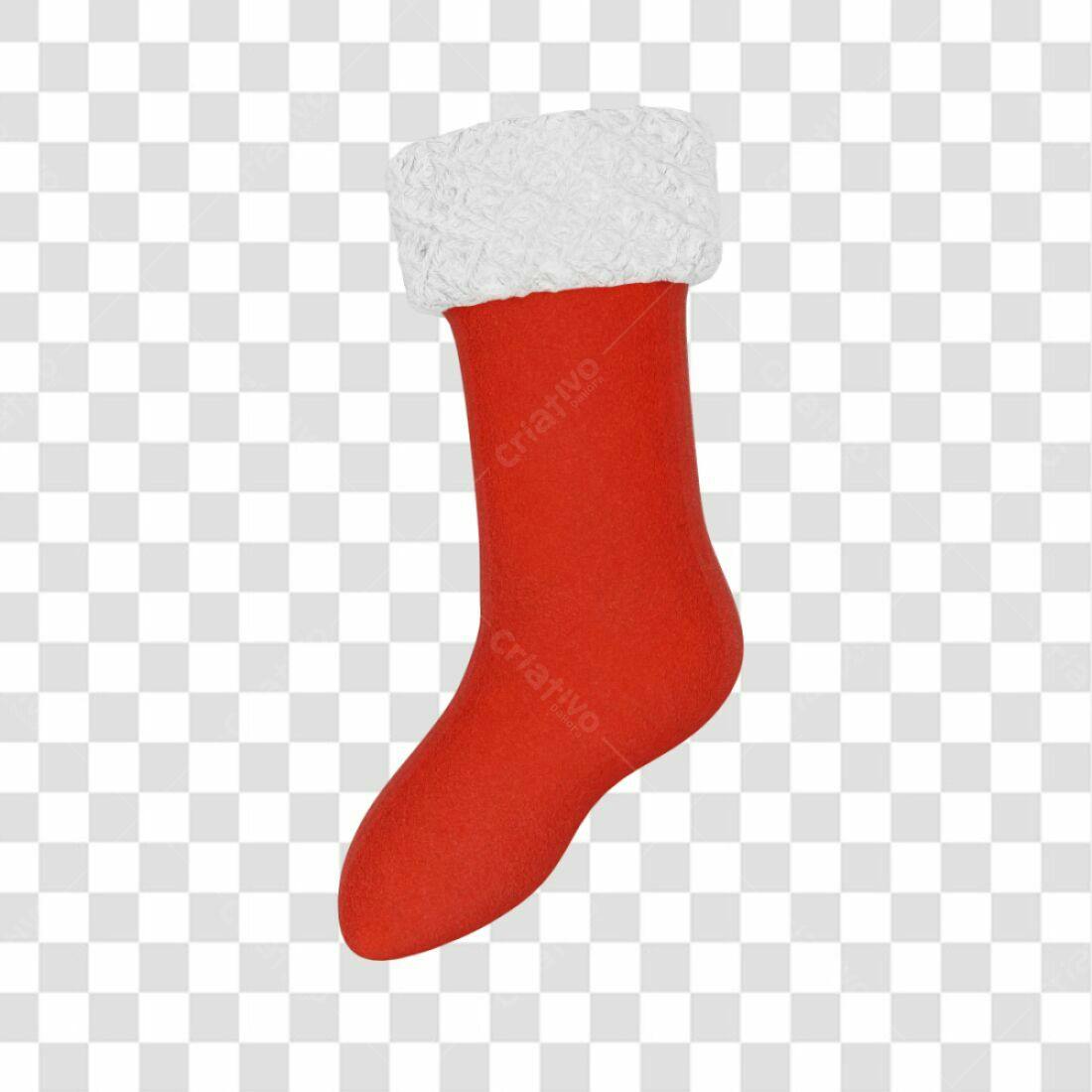 Icone Natal Meia Papai Noel PNG com fundo transparente
