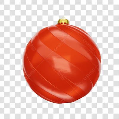 Bola Ornamento Árvore 3D Sem Fundo Render Natal Christmas