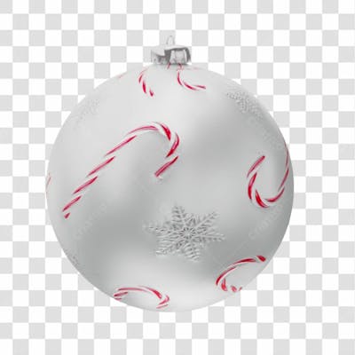 Bola Ornamento Árvore 3D Sem Fundo Render Natal Christmas