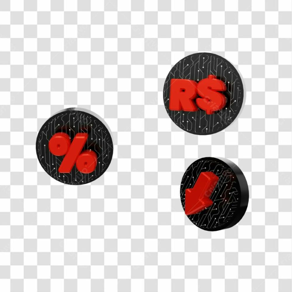 Moeda 3D Render Natal Preto E Vermelho Png Composição