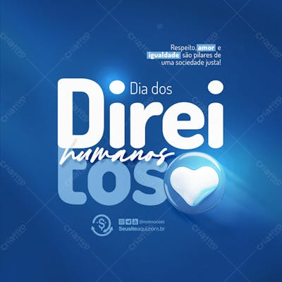 Dia Internacional Dos Direitos Humanos 10 De Dezembro Social Media Psd Editável