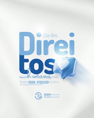 Dia Internacional Dos Direitos Humanos 10 De Dezembro Social Media Psd Editável