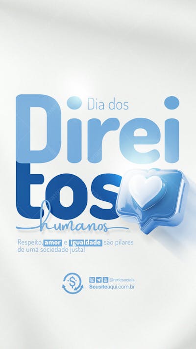 Dia Internacional Dos Direitos Humanos 10 De Dezembro Social Media Psd Editável