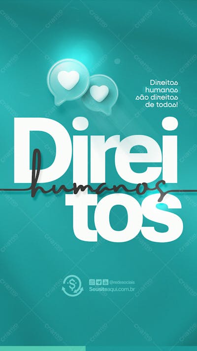 Dia Internacional Dos Direitos Humanos 10 De Dezembro Social Media Psd Editável