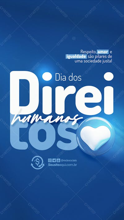 Dia Internacional Dos Direitos Humanos 10 De Dezembro Social Media Psd Editável