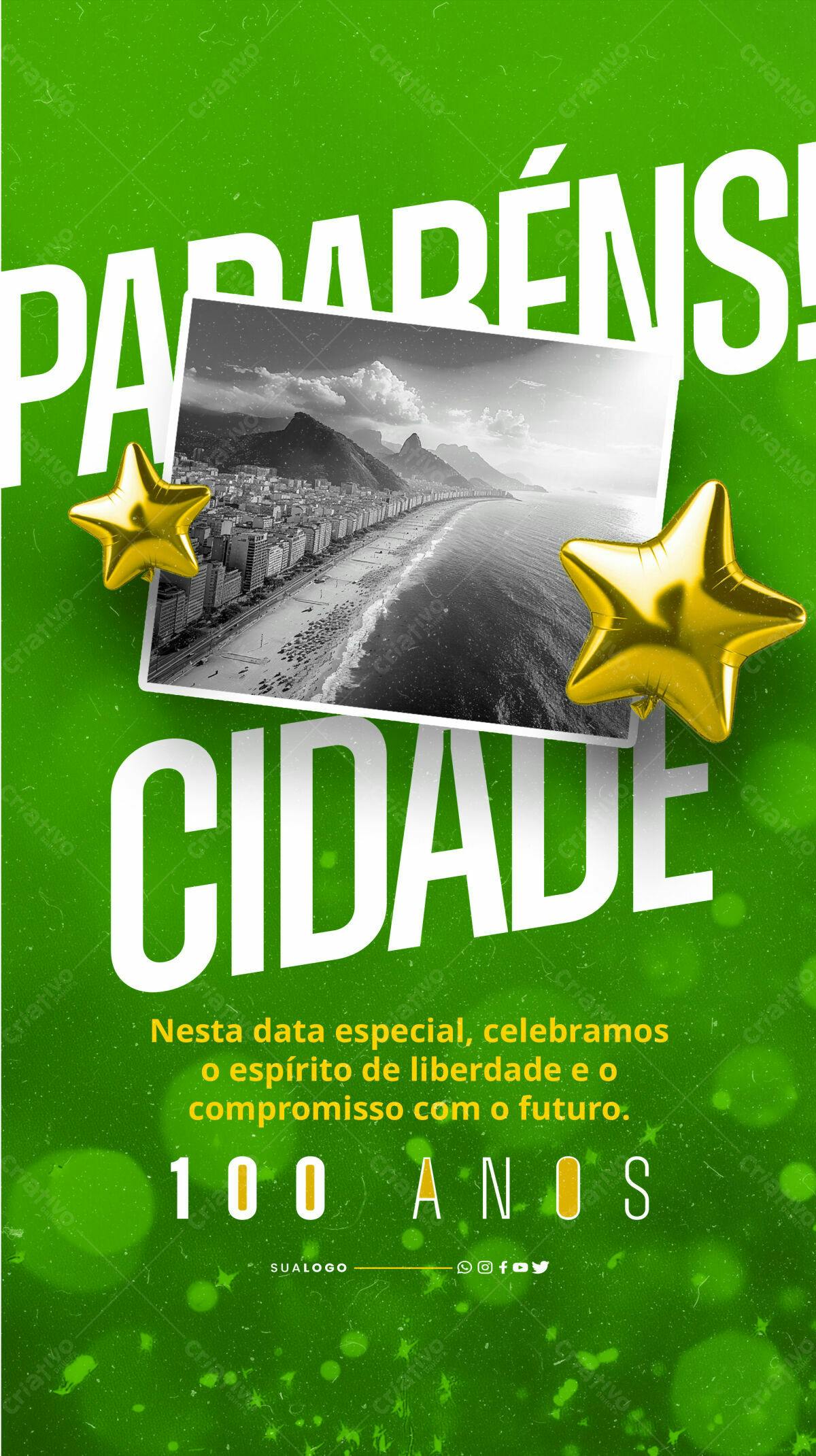 Flyer Aniversário Cidade PSD Editável