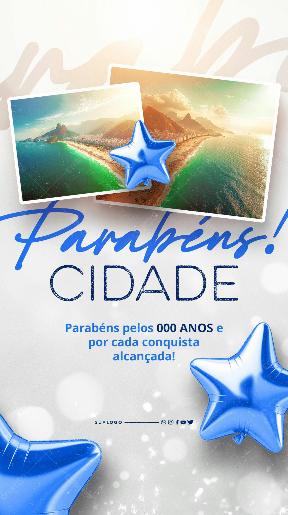 Flyer Aniversário Cidade PSD Editável
