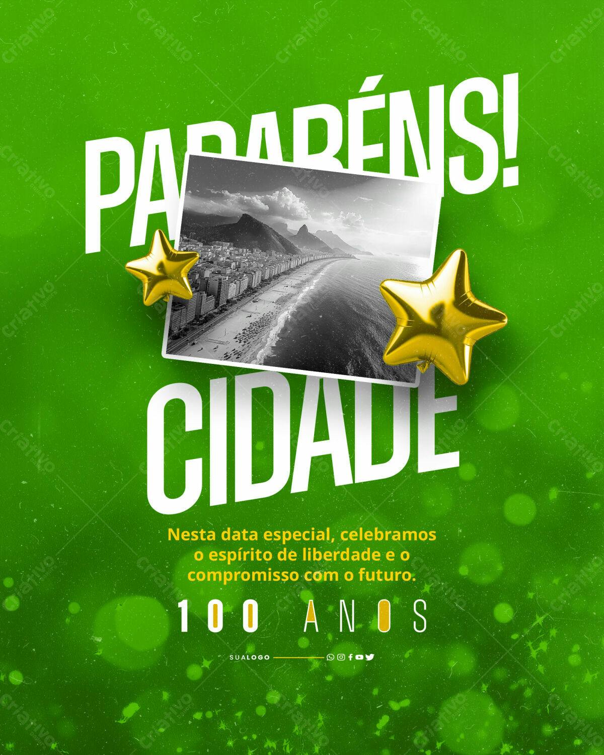 Flyer Aniversário Cidade PSD Editável