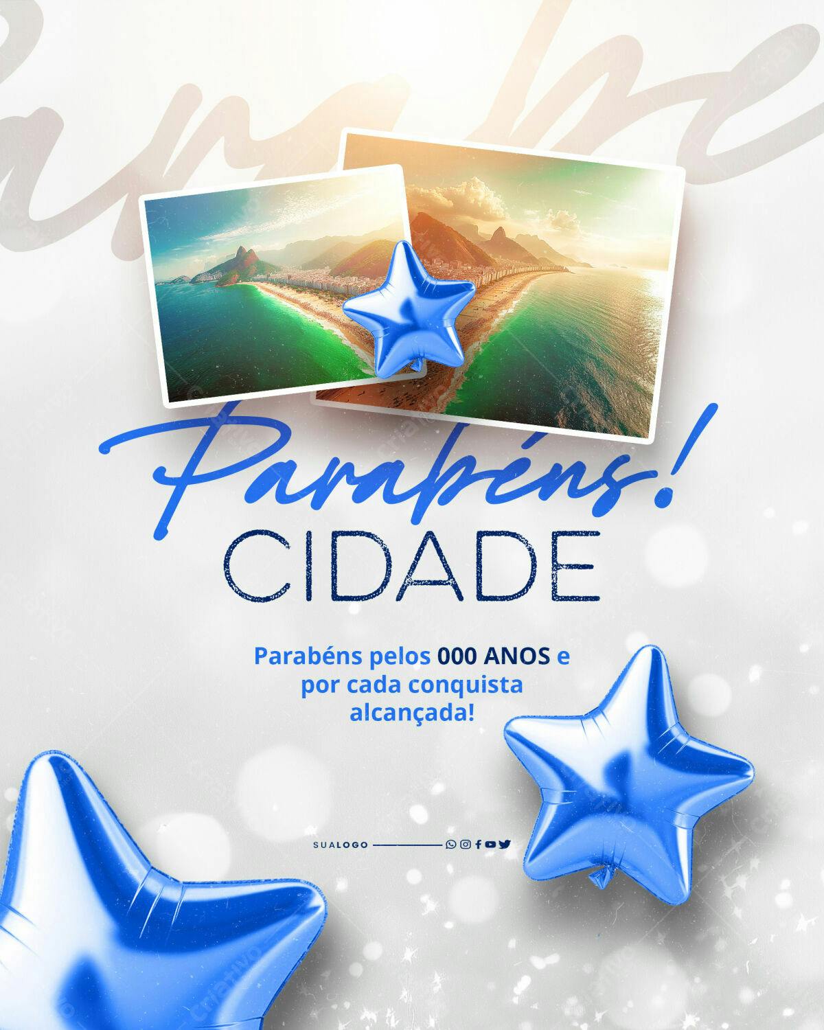 Flyer Aniversário Cidade PSD Editável