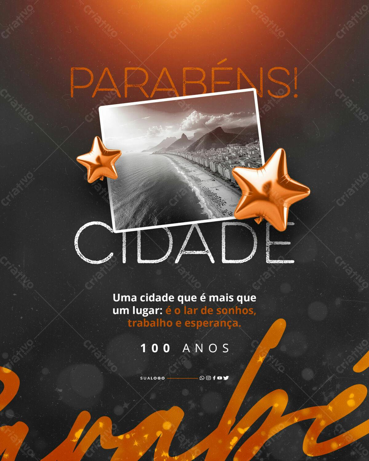 Flyer Aniversário Cidade PSD Editável