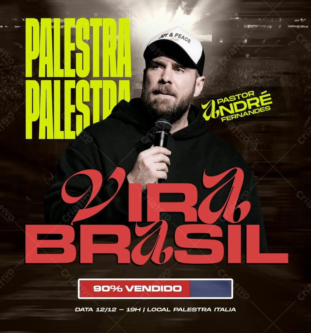 Flyer para Palestra do Pastor André Fernandes PSD Editável