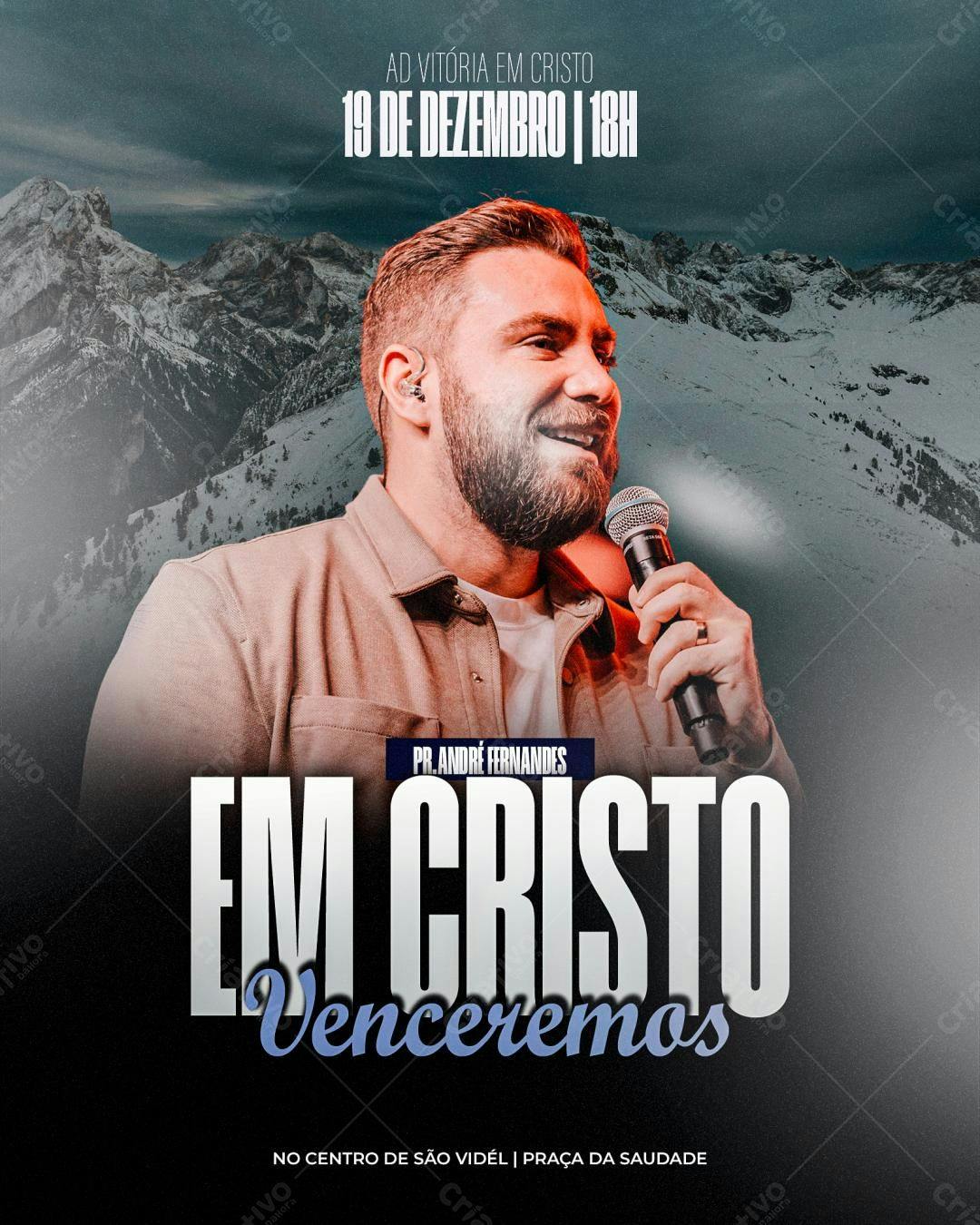Flyer Evento Gospel Pr. André Fernandes PSD Editável