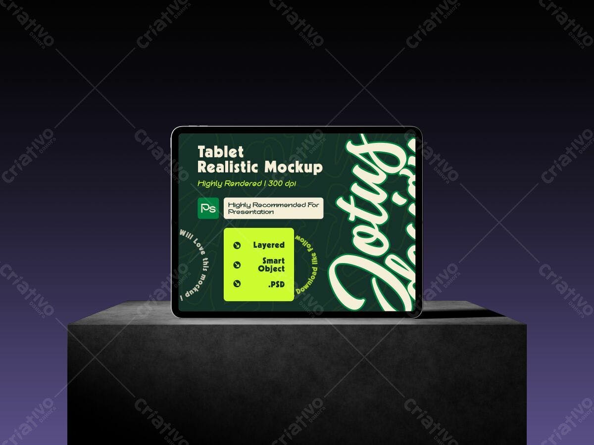 Mockup Realista de Tablet PSD Editável