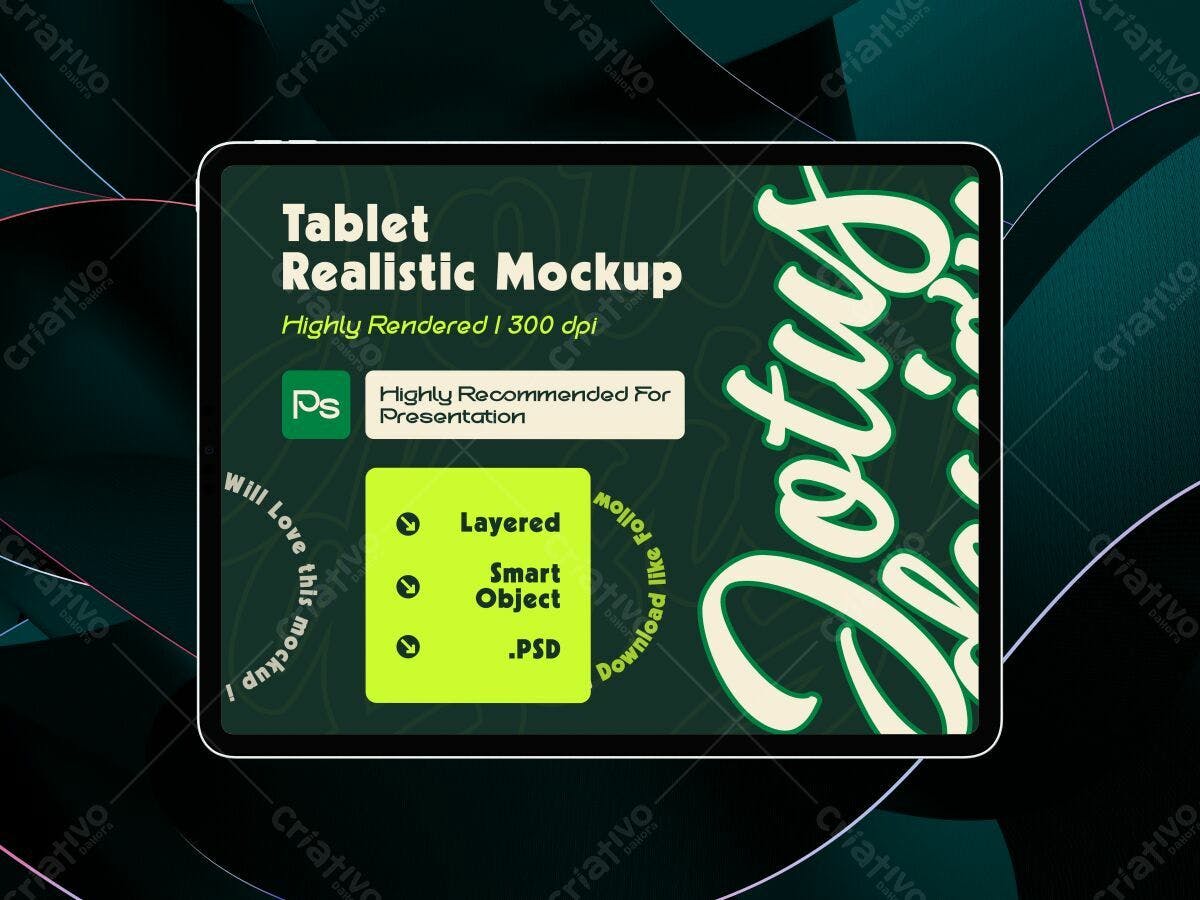Mockup de Tablet Realista PSD Editável